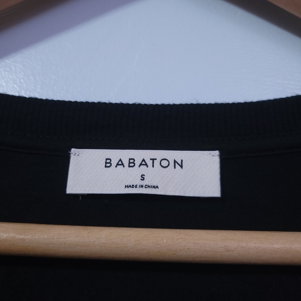 Babaton Basic Black Tee Side Slits Size Medium 3/… - image 3